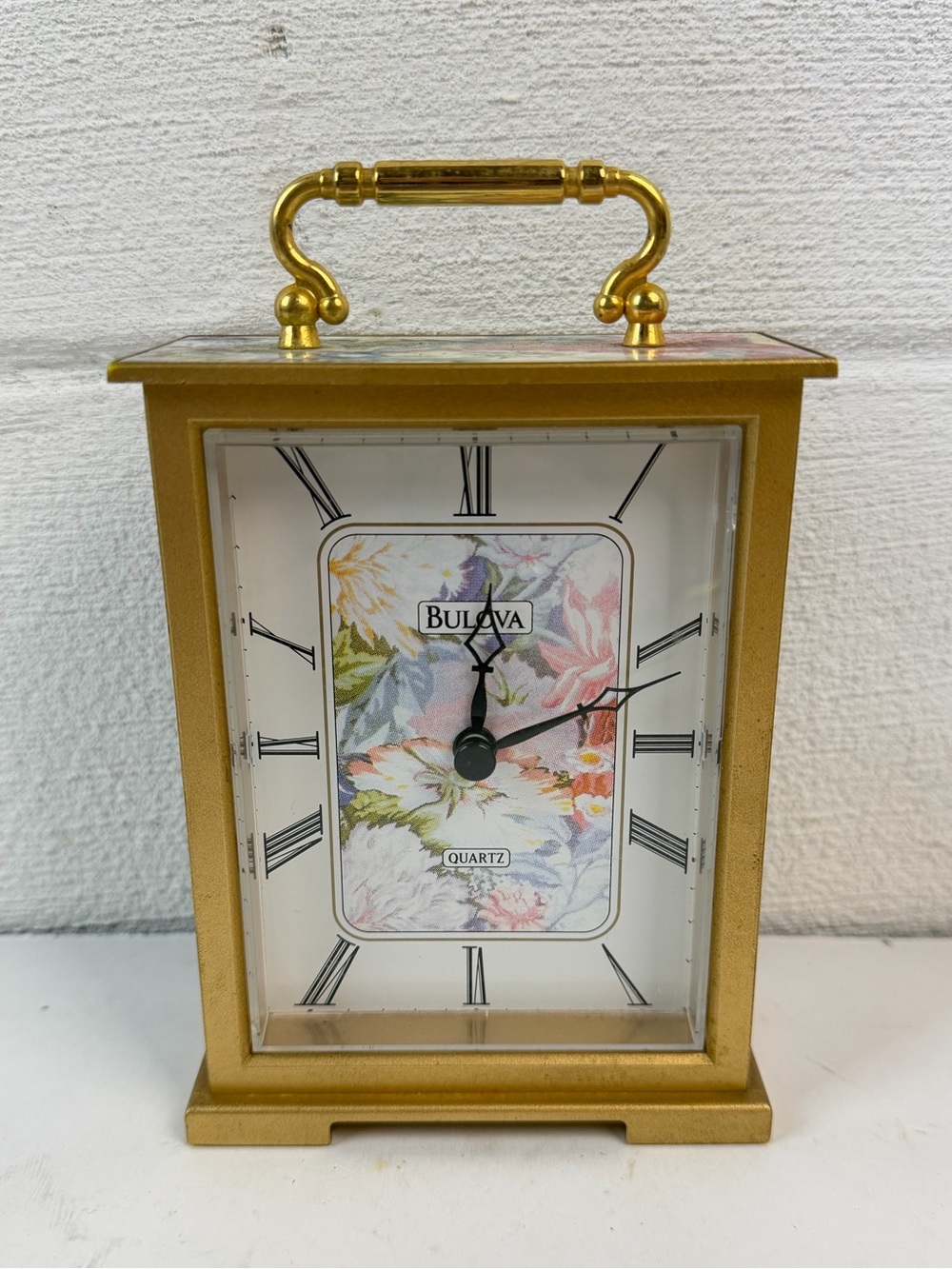 Bulova B1347 Quartz Movement Floral Mantel Clock